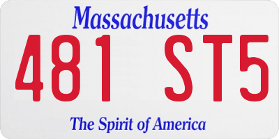 MA license plate 481ST5