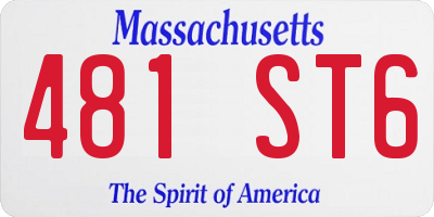 MA license plate 481ST6