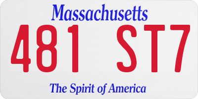 MA license plate 481ST7
