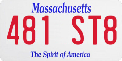 MA license plate 481ST8