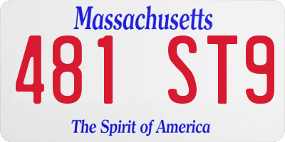 MA license plate 481ST9