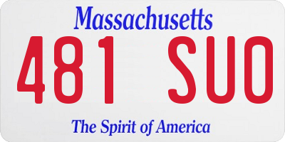 MA license plate 481SU0