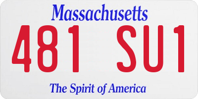 MA license plate 481SU1