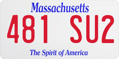 MA license plate 481SU2