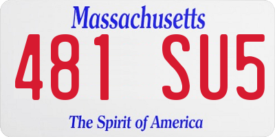 MA license plate 481SU5