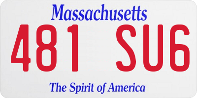 MA license plate 481SU6