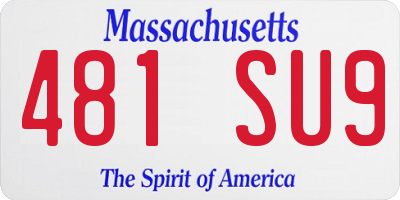 MA license plate 481SU9