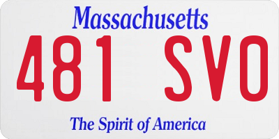 MA license plate 481SV0