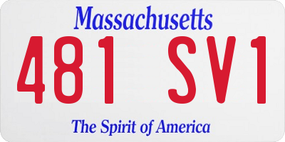 MA license plate 481SV1