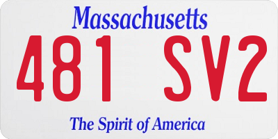 MA license plate 481SV2