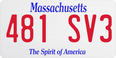 MA license plate 481SV3