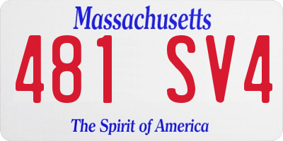 MA license plate 481SV4