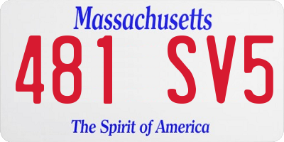 MA license plate 481SV5