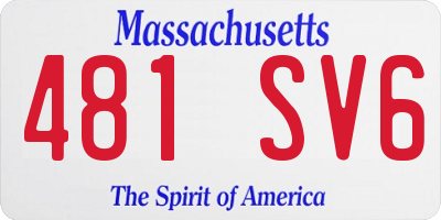 MA license plate 481SV6