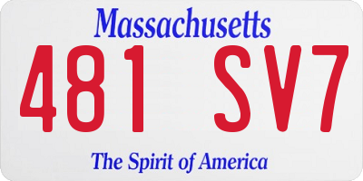 MA license plate 481SV7
