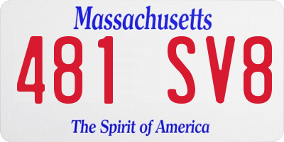 MA license plate 481SV8