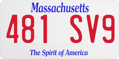 MA license plate 481SV9