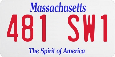 MA license plate 481SW1