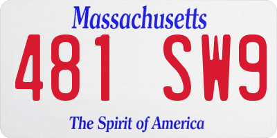 MA license plate 481SW9