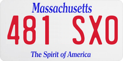 MA license plate 481SX0