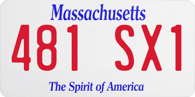 MA license plate 481SX1