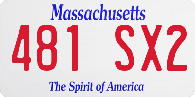 MA license plate 481SX2