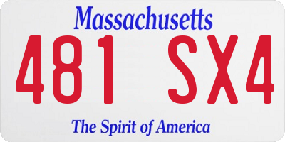 MA license plate 481SX4