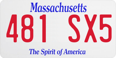MA license plate 481SX5