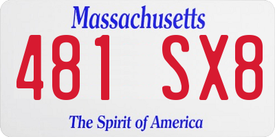 MA license plate 481SX8