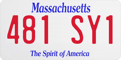 MA license plate 481SY1