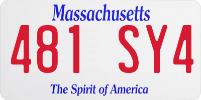 MA license plate 481SY4