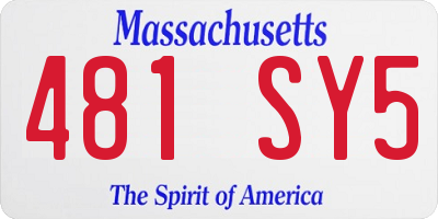 MA license plate 481SY5