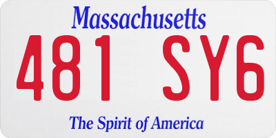 MA license plate 481SY6
