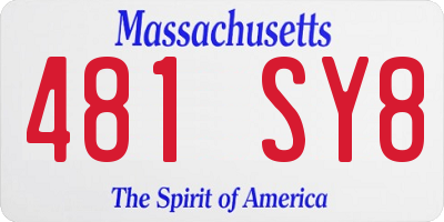 MA license plate 481SY8