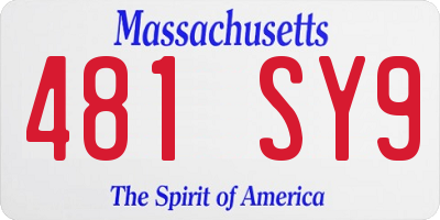 MA license plate 481SY9