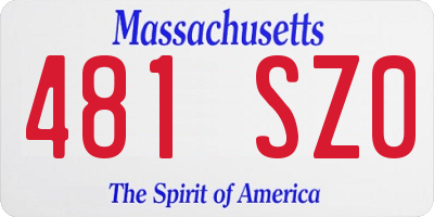 MA license plate 481SZ0