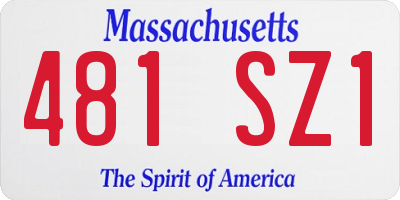 MA license plate 481SZ1