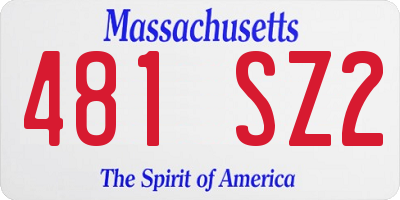 MA license plate 481SZ2