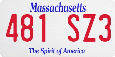 MA license plate 481SZ3