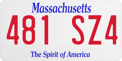 MA license plate 481SZ4