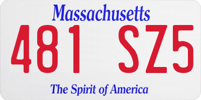 MA license plate 481SZ5