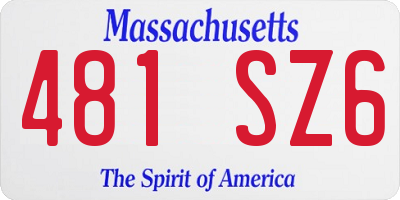 MA license plate 481SZ6