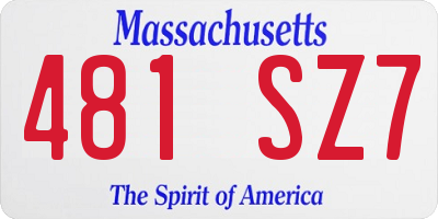 MA license plate 481SZ7