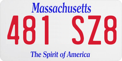 MA license plate 481SZ8
