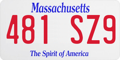 MA license plate 481SZ9