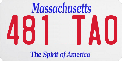MA license plate 481TA0