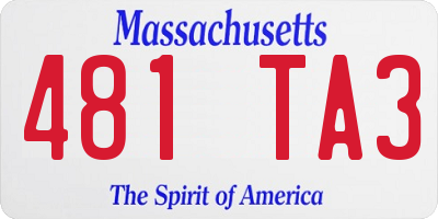 MA license plate 481TA3