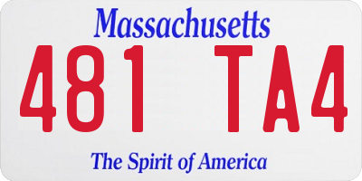 MA license plate 481TA4