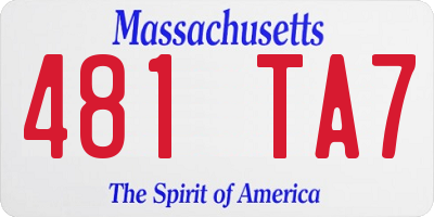 MA license plate 481TA7