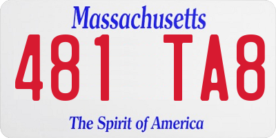 MA license plate 481TA8